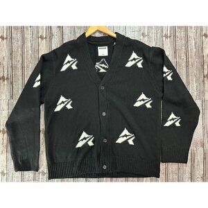 Avirex Athletic 100% wool Cardigan.sweater sz XL color Black White NWT $248